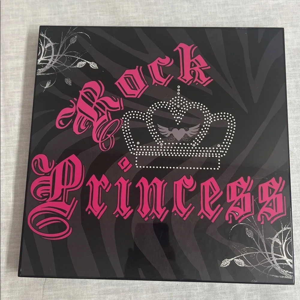 🌞 Rock Princess Canvas Wall Art Decor - Black & Barbiecore Pink 12” x 12”